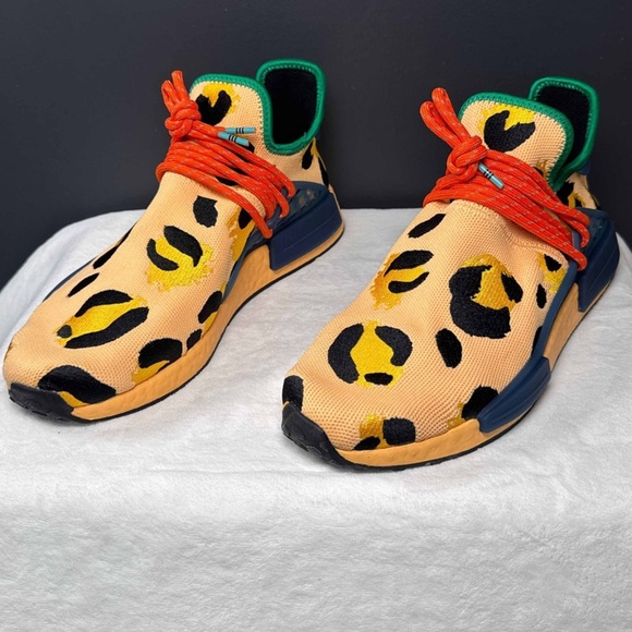 Adidas Pharrell x NMD Human Race 'Animal Print - Pulse Amber' Size 11.5M | VNDS - Picture 1 of 11
